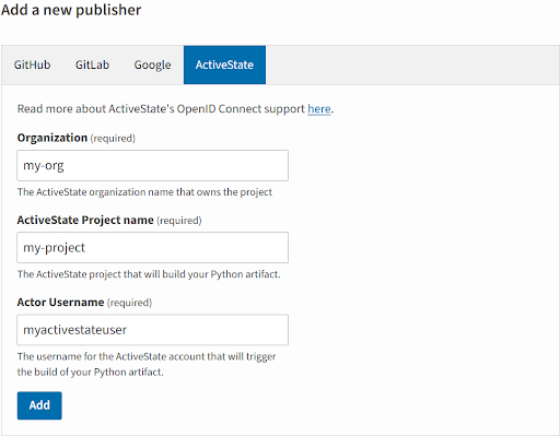 adding a new Trusted Publisher alt_text