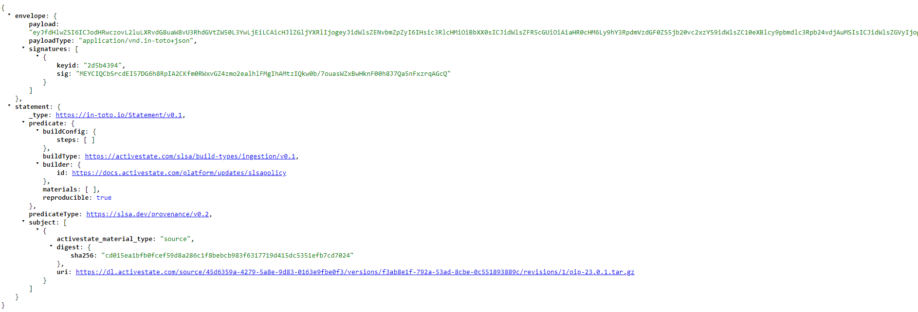 screnshot of SLSA provenance attestation alt_text